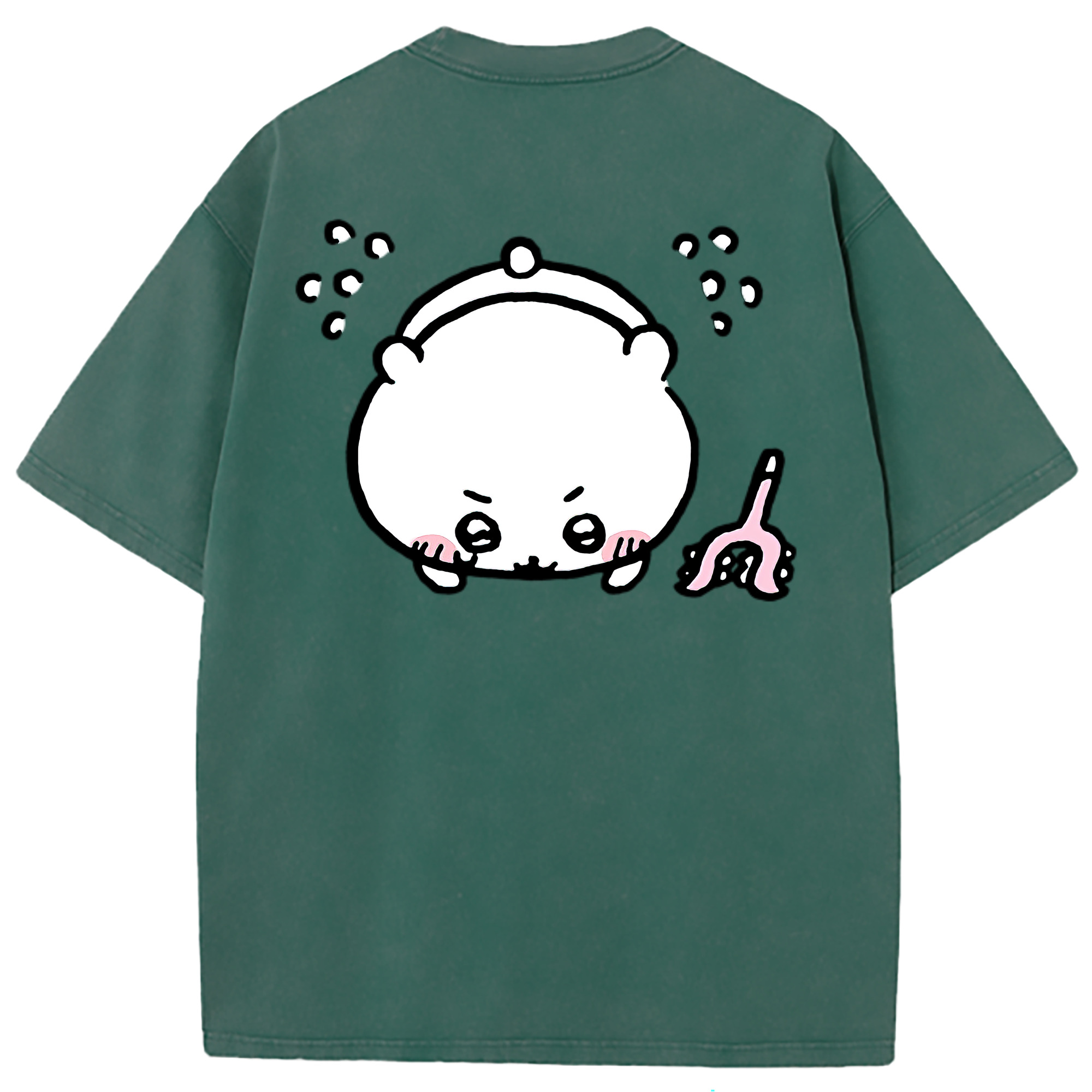 （画像用） ちいかわ ちいかわ Chii-kawa chiikawa 綿100% ヴィンテージ風 半袖Tシャツ（背面プリント）